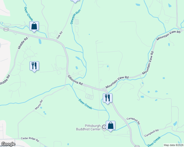map of restaurants, bars, coffee shops, grocery stores, and more near 39 Christonia Road in Gibsonia
