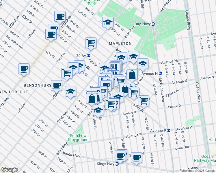 map of restaurants, bars, coffee shops, grocery stores, and more near in Brooklyn