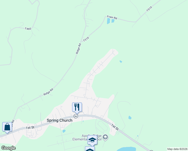 map of restaurants, bars, coffee shops, grocery stores, and more near 152 Laurel Way in Spring Church