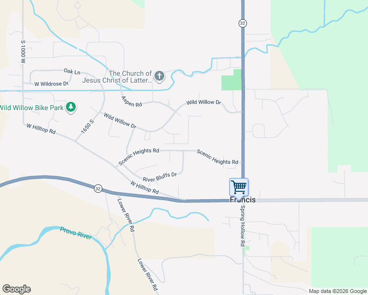 map of restaurants, bars, coffee shops, grocery stores, and more near 270 Scenic Heights Road in Kamas