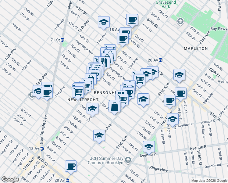 map of restaurants, bars, coffee shops, grocery stores, and more near in Brooklyn
