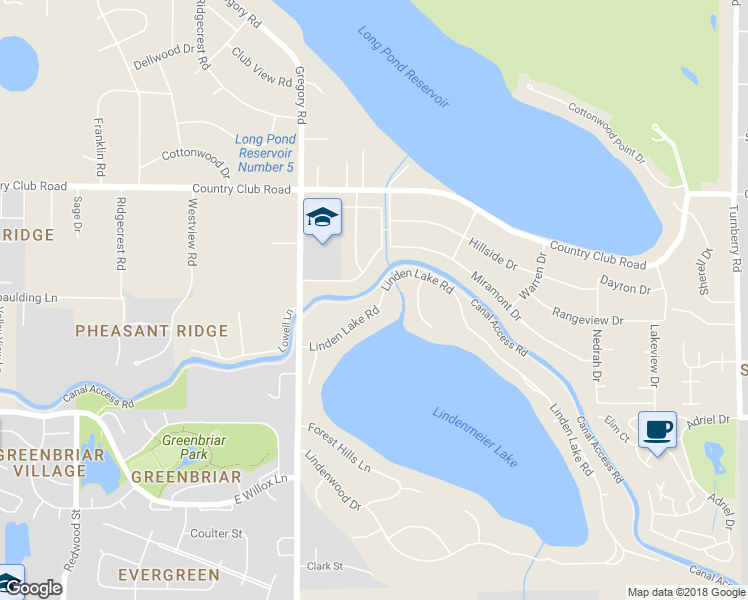 map of restaurants, bars, coffee shops, grocery stores, and more near 2010 Linden Lake Road in Fort Collins