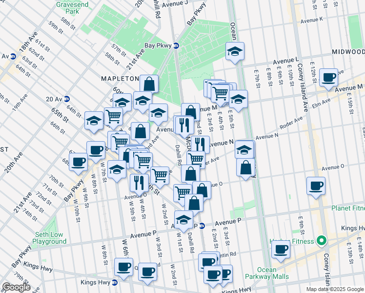 map of restaurants, bars, coffee shops, grocery stores, and more near in Brooklyn