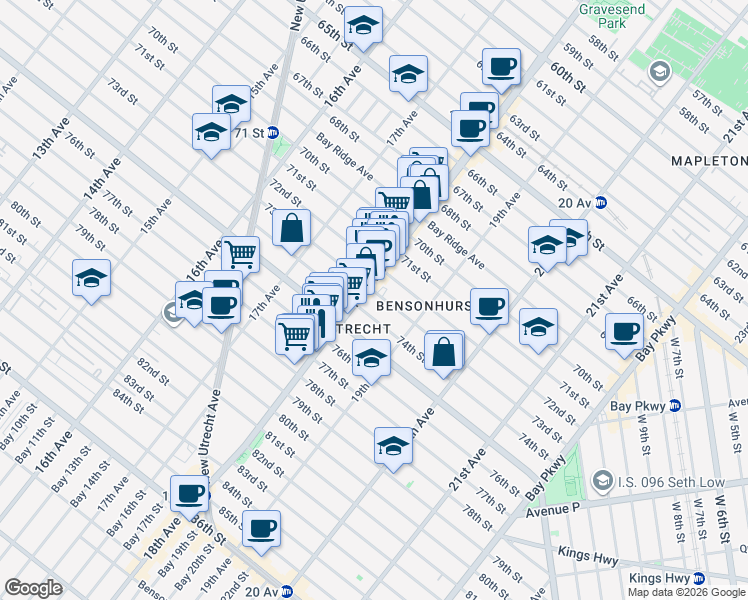map of restaurants, bars, coffee shops, grocery stores, and more near in Brooklyn