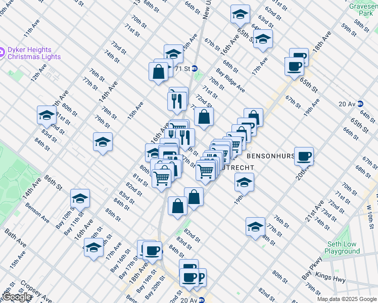 map of restaurants, bars, coffee shops, grocery stores, and more near in Brooklyn
