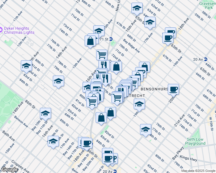 map of restaurants, bars, coffee shops, grocery stores, and more near in Brooklyn