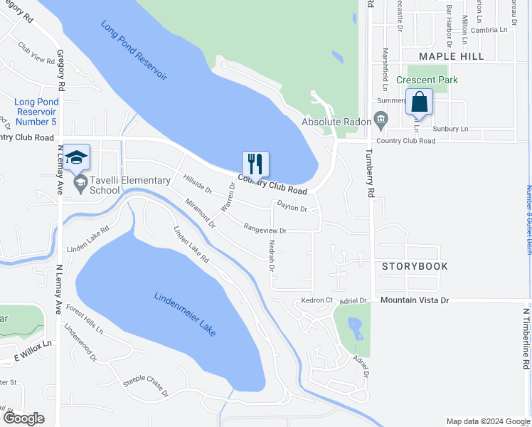 map of restaurants, bars, coffee shops, grocery stores, and more near 1747 Hillside Drive in Fort Collins