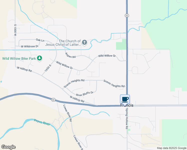 map of restaurants, bars, coffee shops, grocery stores, and more near 294 Wild Willow Drive in Kamas