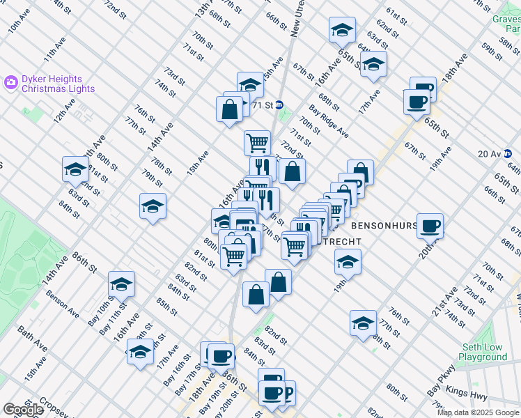 map of restaurants, bars, coffee shops, grocery stores, and more near in Brooklyn