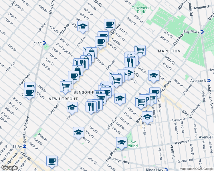 map of restaurants, bars, coffee shops, grocery stores, and more near in Brooklyn