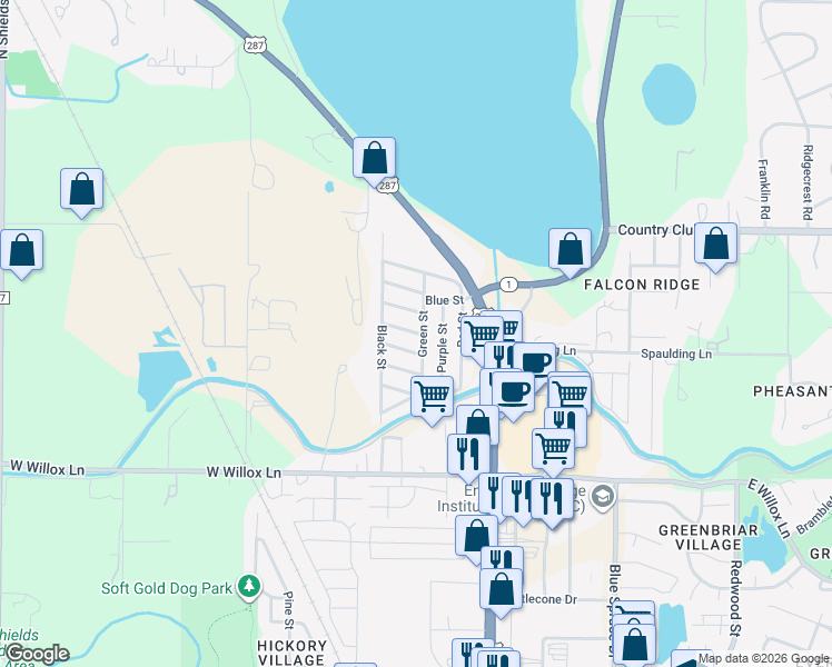 map of restaurants, bars, coffee shops, grocery stores, and more near 2025 North College Avenue in Fort Collins