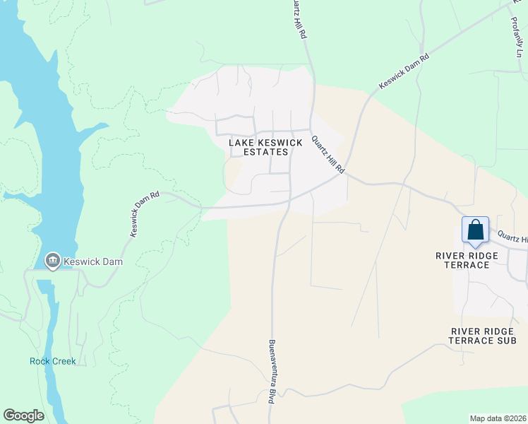 map of restaurants, bars, coffee shops, grocery stores, and more near 16957 Catalina Way in Redding
