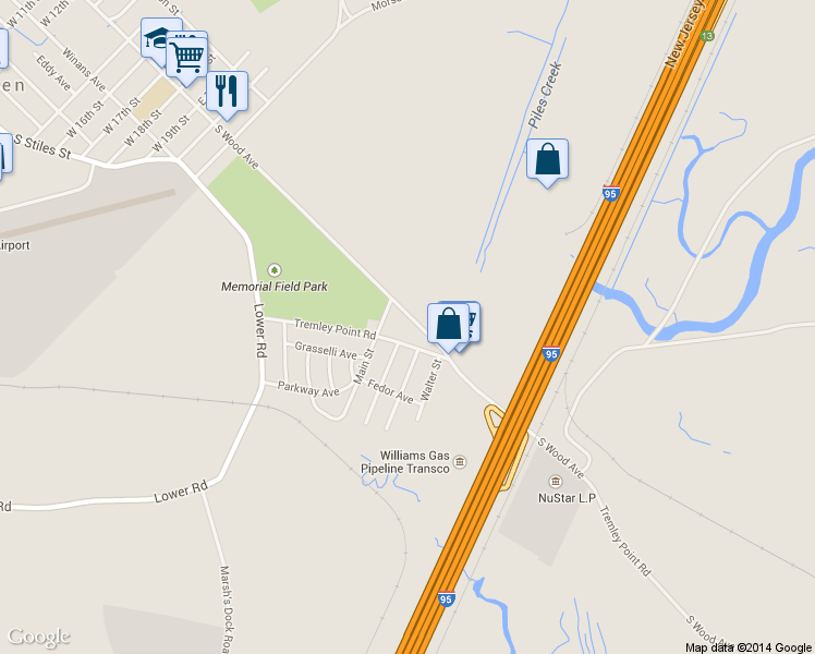 map of restaurants, bars, coffee shops, grocery stores, and more near 3024 South Wood Avenue in Linden