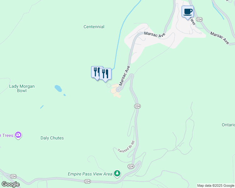 map of restaurants, bars, coffee shops, grocery stores, and more near 9300 Marsac Avenue in Park City