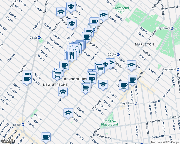 map of restaurants, bars, coffee shops, grocery stores, and more near in Brooklyn