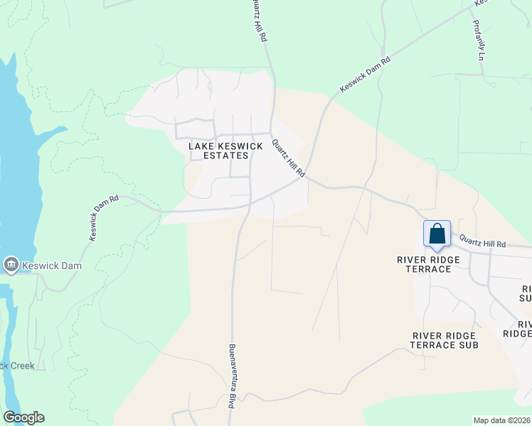 map of restaurants, bars, coffee shops, grocery stores, and more near 11265-11299 Baker Road in Redding