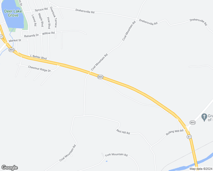 map of restaurants, bars, coffee shops, grocery stores, and more near 20 Old 61 Road in Orwigsburg
