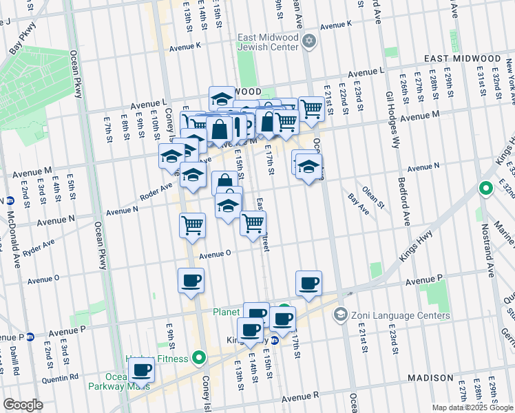 map of restaurants, bars, coffee shops, grocery stores, and more near in Brooklyn