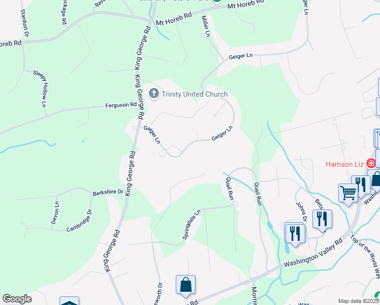 map of restaurants, bars, coffee shops, grocery stores, and more near 61 Geiger Lane in Warren
