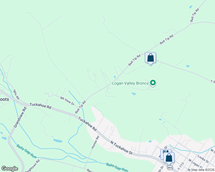 map of restaurants, bars, coffee shops, grocery stores, and more near 239 Bell-Tip Road in Tyrone