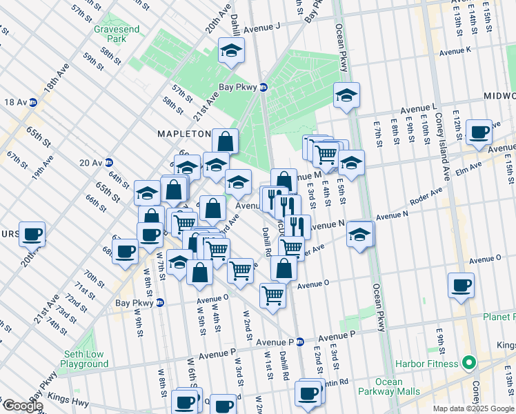 map of restaurants, bars, coffee shops, grocery stores, and more near in Brooklyn
