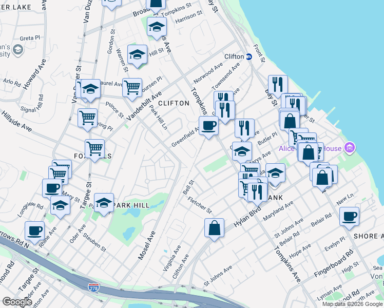map of restaurants, bars, coffee shops, grocery stores, and more near 48 Burgundy Loop in Staten Island