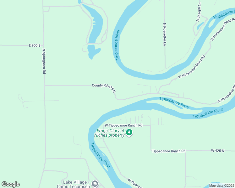 map of restaurants, bars, coffee shops, grocery stores, and more near 12349 West Horseshoe Bend Road in Brookston