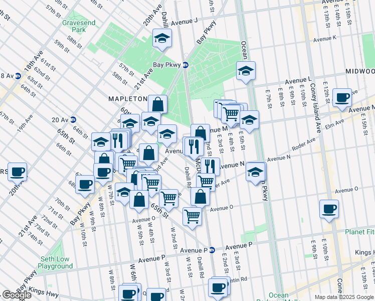 map of restaurants, bars, coffee shops, grocery stores, and more near in Brooklyn