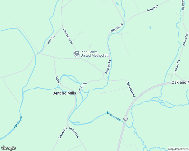 map of restaurants, bars, coffee shops, grocery stores, and more near 4938 Cuba Mills Road in Mifflintown