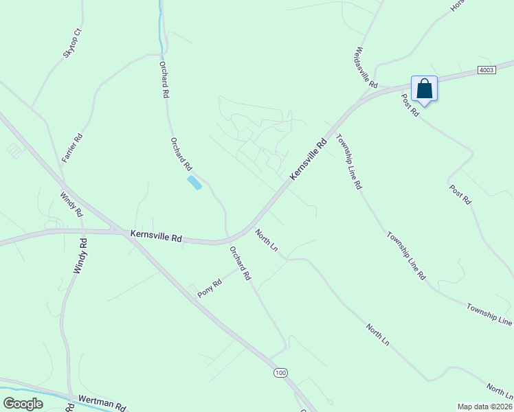 map of restaurants, bars, coffee shops, grocery stores, and more near 7351 Kernsville Road in Lehigh County