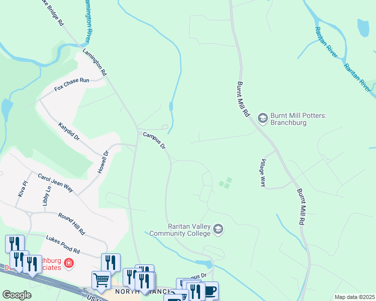 map of restaurants, bars, coffee shops, grocery stores, and more near 69 Deerfield Trail in Somerville