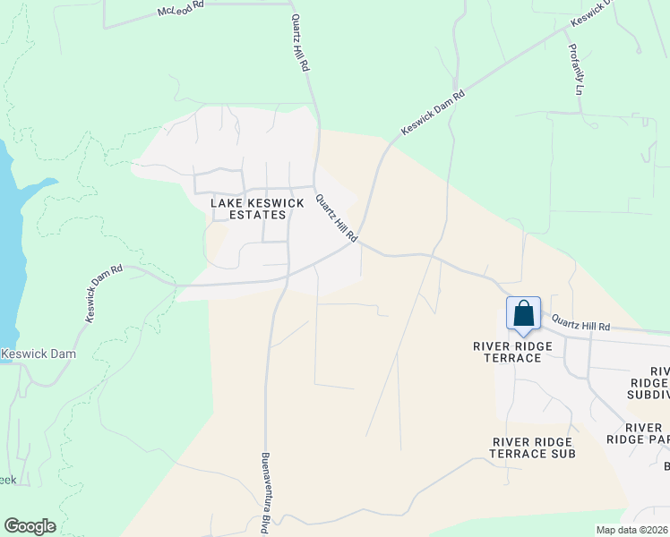 map of restaurants, bars, coffee shops, grocery stores, and more near 17045 Keswick Dam Road in Redding