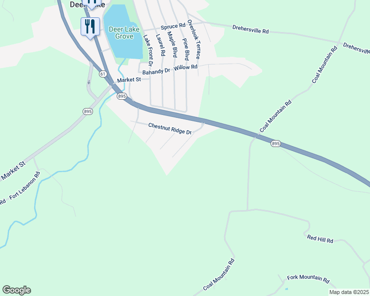 map of restaurants, bars, coffee shops, grocery stores, and more near 411 Fern Road in Orwigsburg