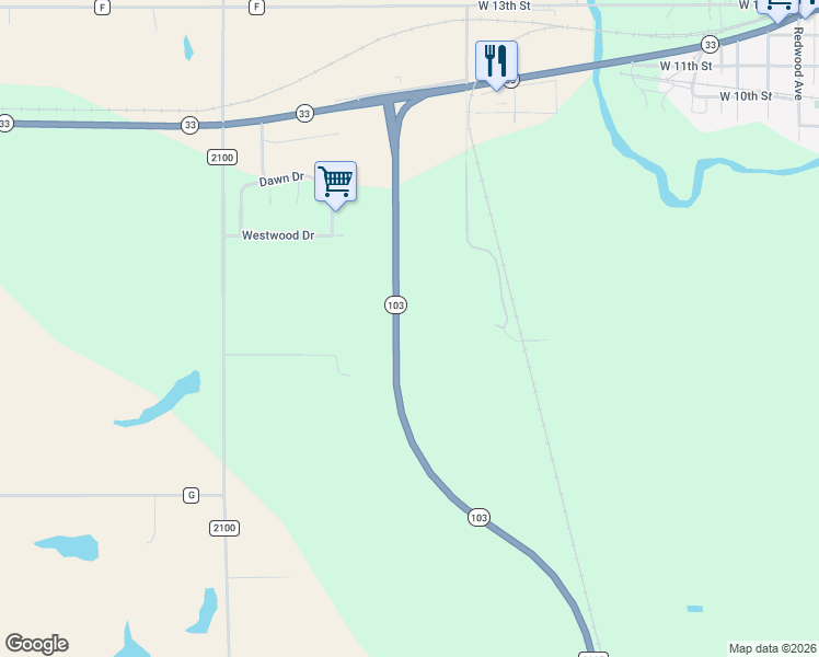 map of restaurants, bars, coffee shops, grocery stores, and more near 105 Belohlavy Drive in Crete