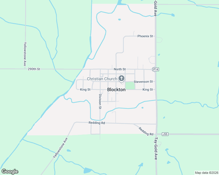 map of restaurants, bars, coffee shops, grocery stores, and more near 600 King Street in Blockton