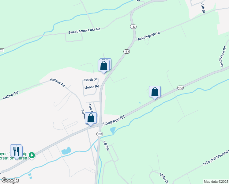 map of restaurants, bars, coffee shops, grocery stores, and more near 139 Pennsylvania 183 in Schuylkill Haven