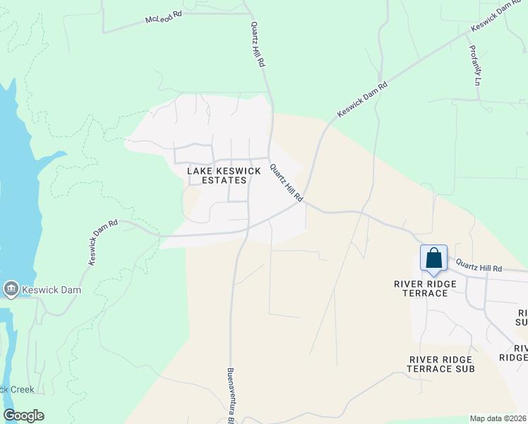 map of restaurants, bars, coffee shops, grocery stores, and more near 11265-11299 Baker Road in Redding