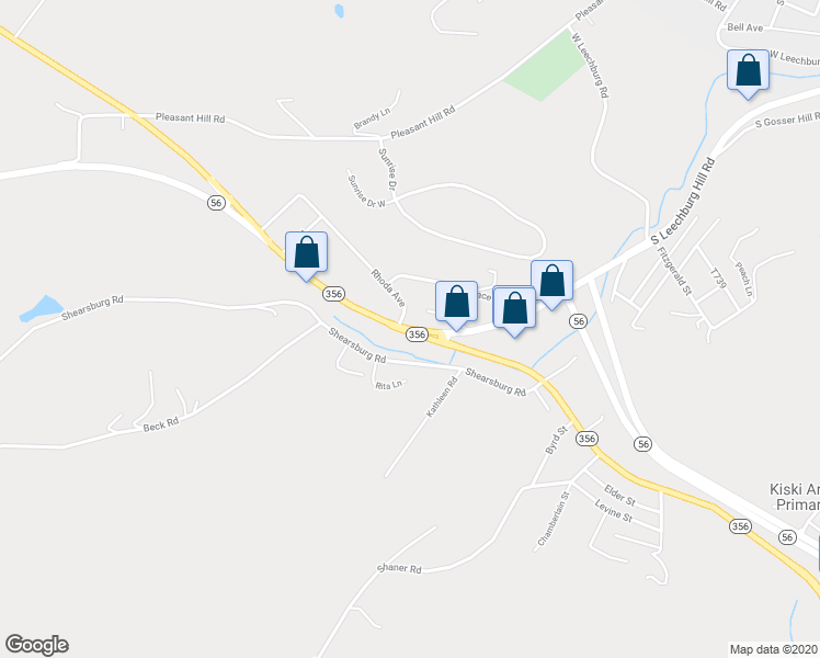 map of restaurants, bars, coffee shops, grocery stores, and more near 1522 South Leechburg Hill Road in Leechburg