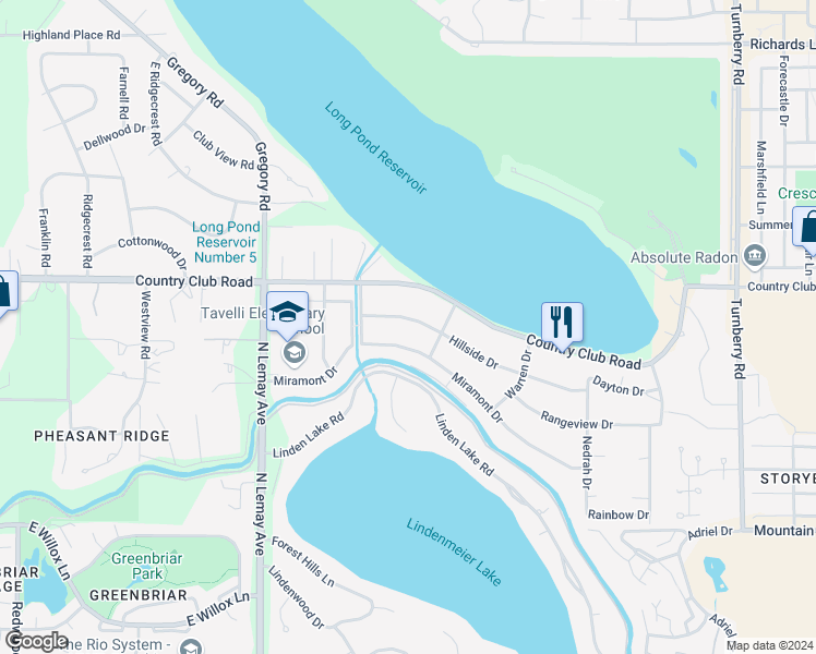 map of restaurants, bars, coffee shops, grocery stores, and more near 1409 Country Club Road in Fort Collins