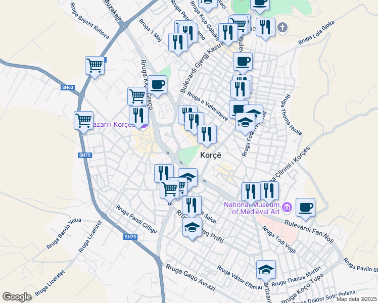 map of restaurants, bars, coffee shops, grocery stores, and more near in 