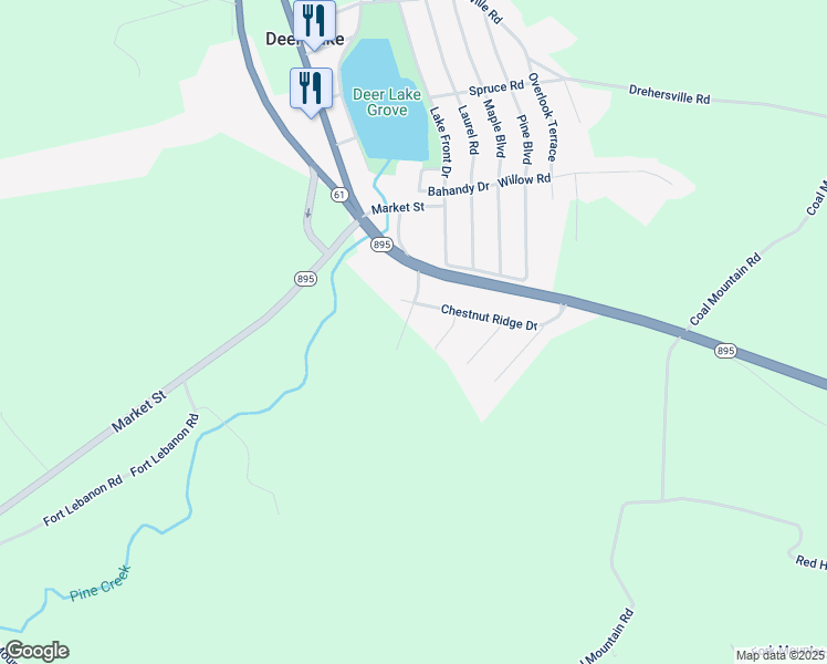map of restaurants, bars, coffee shops, grocery stores, and more near 107 Holly Road in Orwigsburg