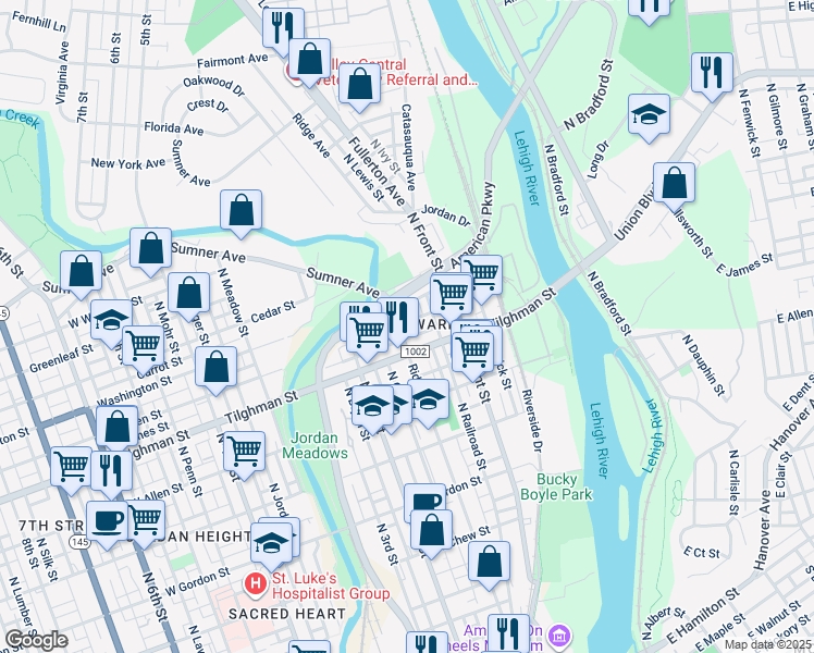 map of restaurants, bars, coffee shops, grocery stores, and more near in Fullerton