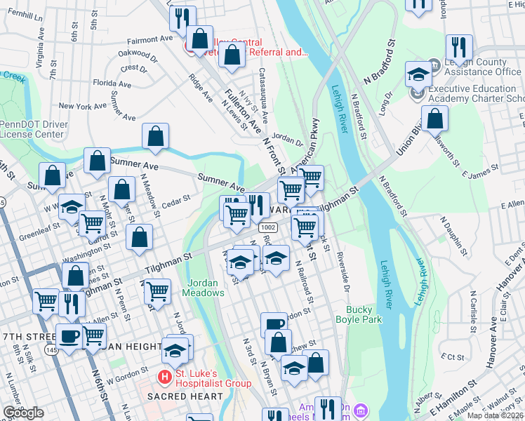 map of restaurants, bars, coffee shops, grocery stores, and more near in Fullerton
