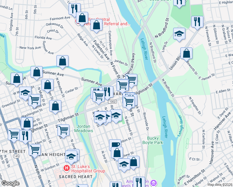 map of restaurants, bars, coffee shops, grocery stores, and more near in Fullerton