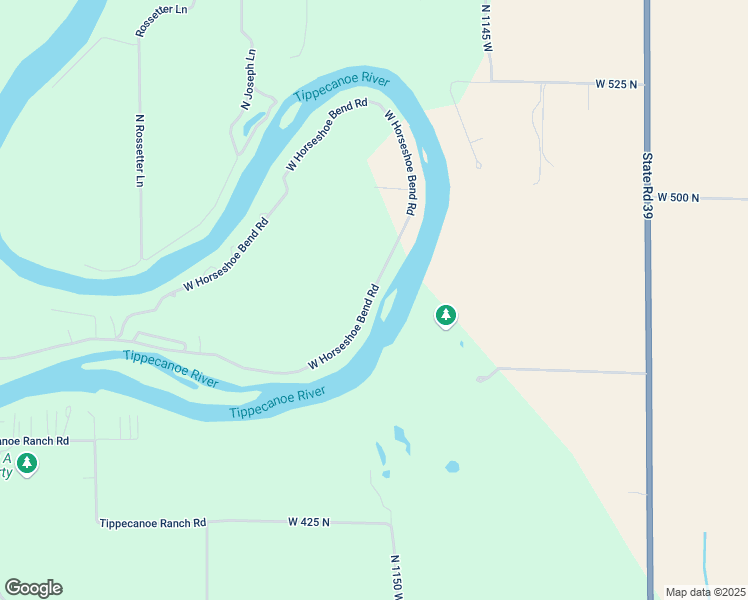 map of restaurants, bars, coffee shops, grocery stores, and more near West Horseshoe Bend Road in Brookston