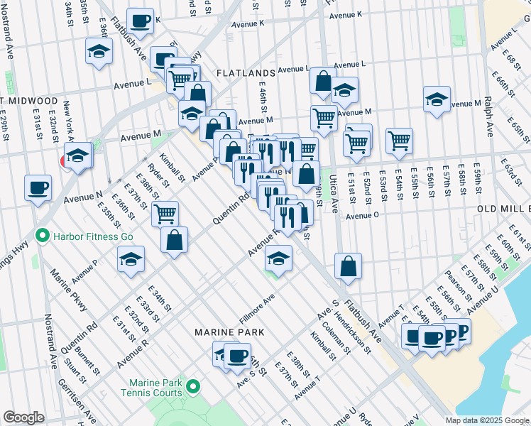 map of restaurants, bars, coffee shops, grocery stores, and more near in Brooklyn