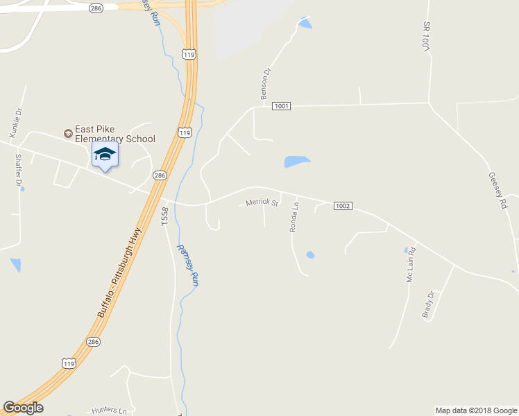 map of restaurants, bars, coffee shops, grocery stores, and more near 59 Merrick Street in Indiana