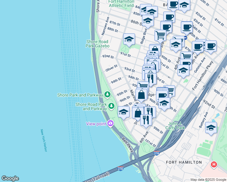 map of restaurants, bars, coffee shops, grocery stores, and more near in Brooklyn