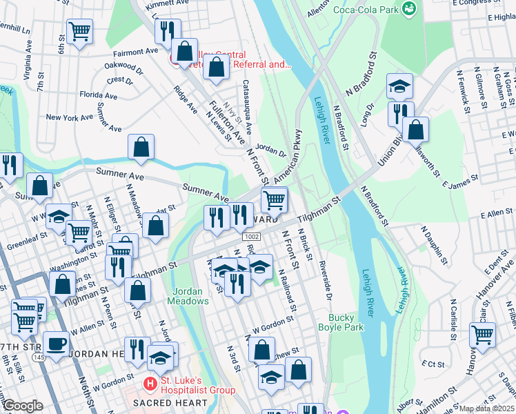 map of restaurants, bars, coffee shops, grocery stores, and more near in Fullerton