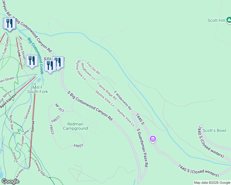 map of restaurants, bars, coffee shops, grocery stores, and more near East Wilderness Road in Brighton